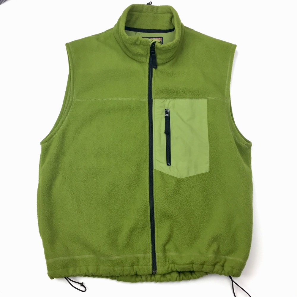 Duluth Trading Company Fleece Vest Lime Green Zip